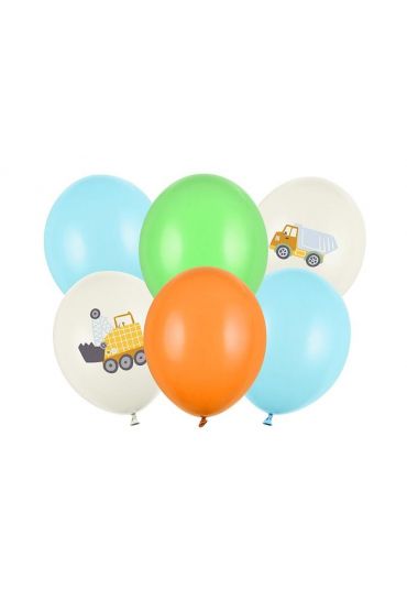 Balony Pojazdy budowlane 30cm 6szt